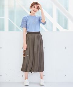 L size ONWARD(大きいサイズ) / エルサイズオンワード その他パンツ | 【一部追加予約】VINTAGE SATIN ギャザーパンツ