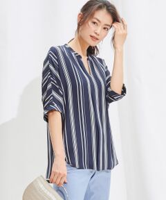 【大人気ブラウスが今年も登場】Multi Stripe Vネックブラウス