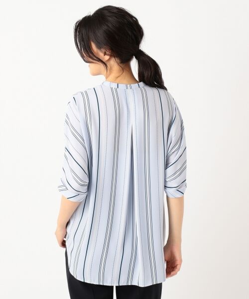 L size ONWARD(大きいサイズ) / エルサイズオンワード トップス | 【大人気ブラウスが今年も登場】Multi Stripe Vネックブラウス | 詳細8