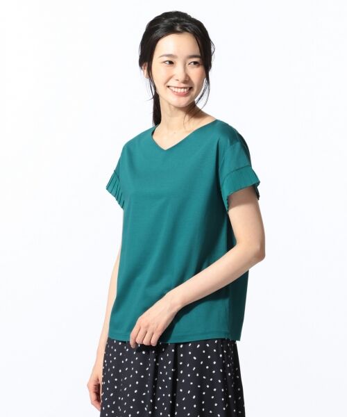 L size ONWARD(大きいサイズ) / エルサイズオンワード Tシャツ | Aiolity Jersey 袖プリーツ カットソー | 詳細10