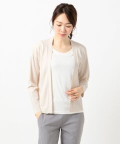 L size ONWARD(大きいサイズ) / エルサイズオンワード ニット・セーター | 【洗える】ビスコースストレッチ ニットカーディガン