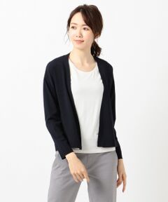 L size ONWARD(大きいサイズ) / エルサイズオンワード ニット・セーター | 【洗える】ビスコースストレッチ ニットカーディガン