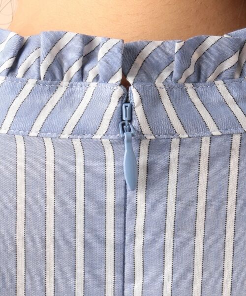 L size ONWARD(大きいサイズ) / エルサイズオンワード トップス | 【洗える】キュプラコットンストライプ ブラウス | 詳細10