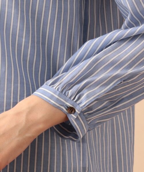 L size ONWARD(大きいサイズ) / エルサイズオンワード トップス | 【洗える】キュプラコットンストライプ ブラウス | 詳細9
