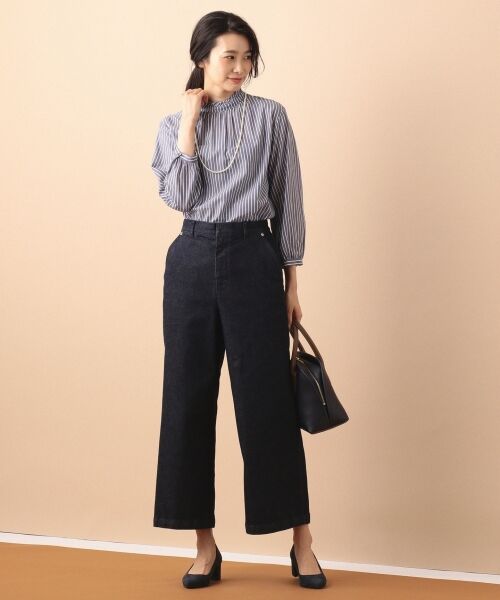 L size ONWARD(大きいサイズ) / エルサイズオンワード トップス | 【洗える】キュプラコットンストライプ ブラウス | 詳細14
