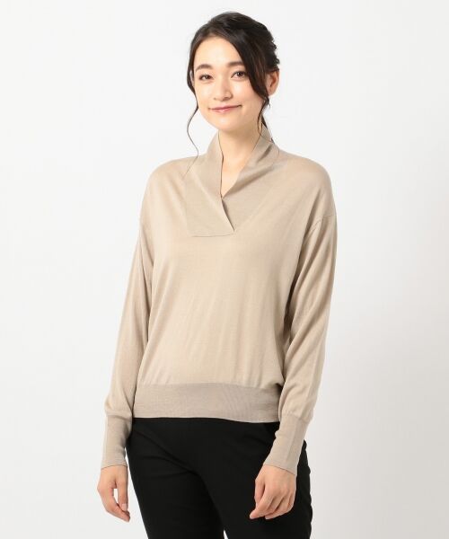 L size ONWARD(大きいサイズ) / エルサイズオンワード ニット・セーター | Wool Silk Cashmere ニュアンスネック ニット | 詳細8