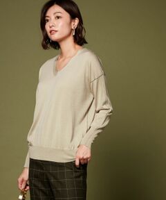 Wool Silk Cashmere Vネック ニット