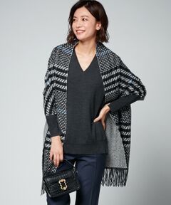 【洗える】Compact Wool Vネックニット