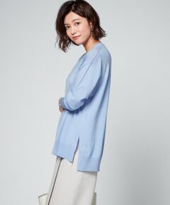 【洗える】Compact Wool Vネックニット