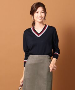 L size ONWARD(大きいサイズ) / エルサイズオンワード ニット・セーター | 【洗える】チルデンニット Vネック プルオーバー