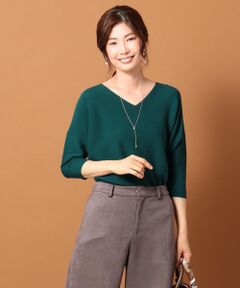 L size ONWARD(大きいサイズ) / エルサイズオンワード ニット・セーター | 【洗える】ヴィスコースストレッチ ドルマンスリーブ ニット