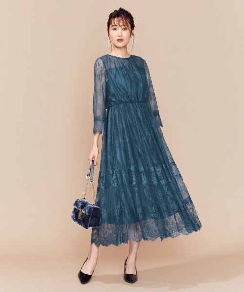 セール Prier 総レースロング ワンピース ドレス L Size Onward 大きいサイズ エルサイズオンワード ファッション通販 タカシマヤファッションスクエア