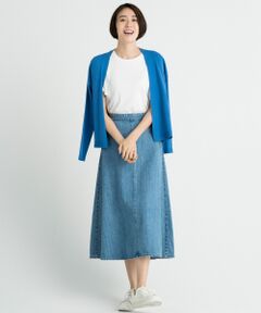 L size ONWARD(大きいサイズ) / エルサイズオンワード ミニ・ひざ丈スカート | 【洗える】DENIM デニムスカート