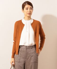 【洗える】BASIC KNIT クルーネック カーディガン