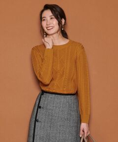 L size ONWARD(大きいサイズ) / エルサイズオンワード ニット・セーター | 【洗える】アランパターン ニット