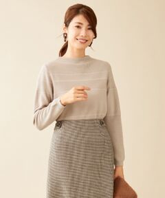 L size ONWARD(大きいサイズ) / エルサイズオンワード ニット・セーター | 【洗える】ウールアクリルシャドーボーダー ニット