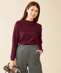 L size ONWARD(大きいサイズ) / エルサイズオンワード ニット・セーター | 【洗える】ウールアクリルシャドーボーダー ニット