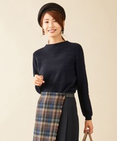 L size ONWARD(大きいサイズ) / エルサイズオンワード ニット・セーター | 【洗える】ウールアクリルシャドーボーダー ニット