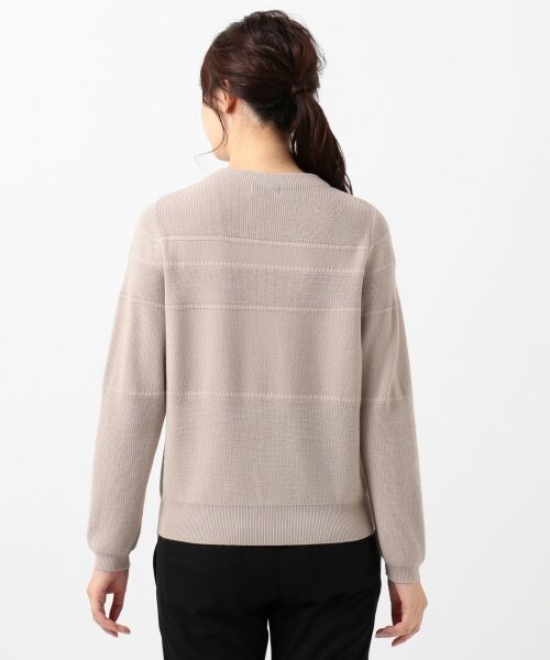 L size ONWARD(大きいサイズ) / エルサイズオンワード ニット・セーター | 【洗える】ウールアクリルシャドーボーダー ニット | 詳細4