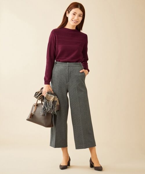 L size ONWARD(大きいサイズ) / エルサイズオンワード ニット・セーター | 【洗える】ウールアクリルシャドーボーダー ニット | 詳細9