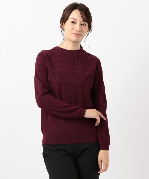 L size ONWARD(大きいサイズ) / エルサイズオンワード ニット・セーター | 【洗える】ウールアクリルシャドーボーダー ニット | 詳細10