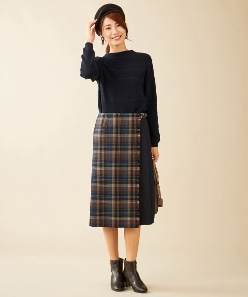 L size ONWARD(大きいサイズ) / エルサイズオンワード ニット・セーター | 【洗える】ウールアクリルシャドーボーダー ニット | 詳細13