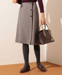L size ONWARD(大きいサイズ) / エルサイズオンワード ミニ・ひざ丈スカート | 【リバーシブル】ウールリバーチェック スカート