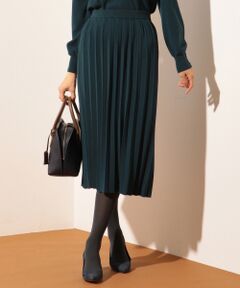 L size ONWARD(大きいサイズ) / エルサイズオンワード ミニ・ひざ丈スカート | 【洗える】ウールストレッチニット プリーツスカート