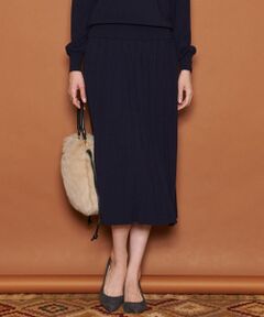 L size ONWARD(大きいサイズ) / エルサイズオンワード ミニ・ひざ丈スカート | 【洗える】ウールストレッチニット プリーツスカート