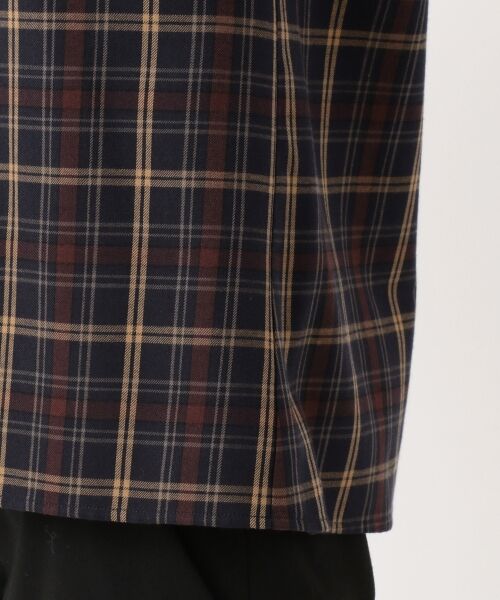 L size ONWARD(大きいサイズ) / エルサイズオンワード トップス | 【洗える】コットンリヨセルブラッシュチェック2 スタンドフリル ブラウス | 詳細10