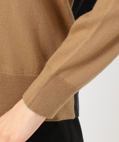 L size ONWARD(大きいサイズ) / エルサイズオンワード ニット・セーター | Bicolor Wool タートルネックニット | 詳細8