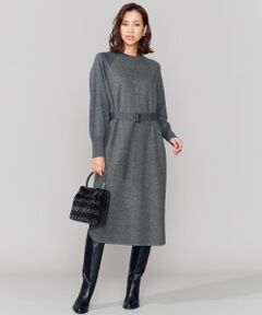 L size ONWARD(大きいサイズ) / エルサイズオンワード ロング・マキシ丈ワンピース | Milled Jersey Combi ラグランスリーブワンピース