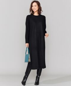 L size ONWARD(大きいサイズ) / エルサイズオンワード ロング・マキシ丈ワンピース | Milled Jersey Combi ラグランスリーブワンピース