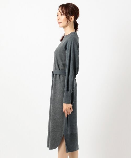 L size ONWARD(大きいサイズ) / エルサイズオンワード ロング・マキシ丈ワンピース | Milled Jersey Combi ラグランスリーブワンピース | 詳細2