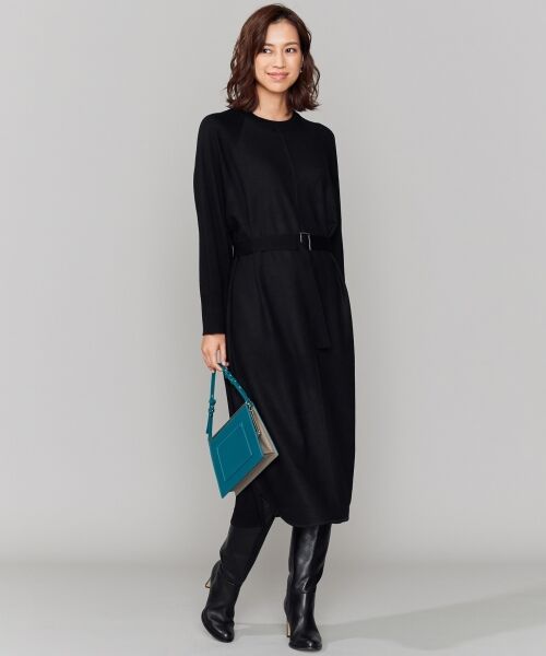 L size ONWARD(大きいサイズ) / エルサイズオンワード ロング・マキシ丈ワンピース | Milled Jersey Combi ラグランスリーブワンピース | 詳細11