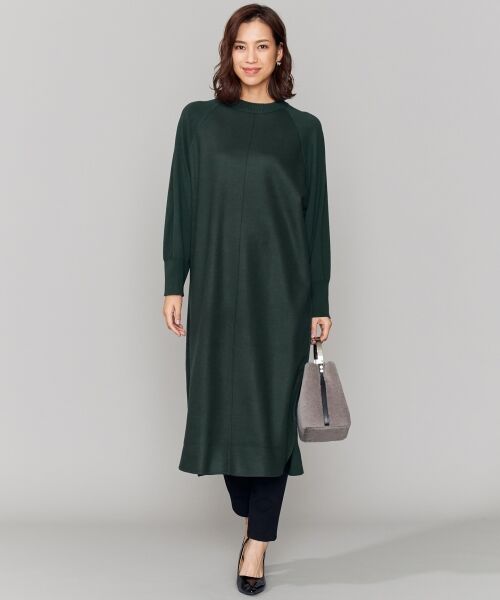 L size ONWARD(大きいサイズ) / エルサイズオンワード ロング・マキシ丈ワンピース | Milled Jersey Combi ラグランスリーブワンピース | 詳細12