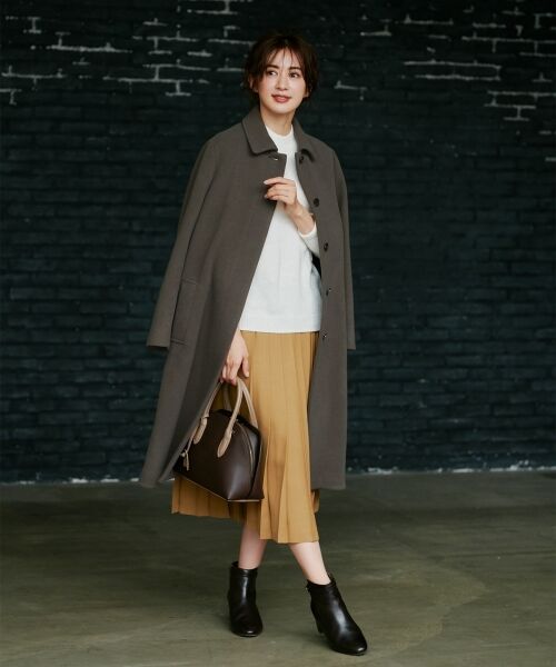 L size ONWARD(大きいサイズ) / エルサイズオンワード ステンカラーコート | ライトリバー ステンカラーコート (無地) | 詳細1