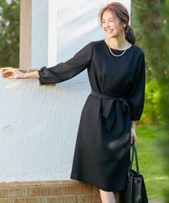 L size ONWARD(大きいサイズ) / エルサイズオンワード ミニ丈・ひざ丈ワンピース | オパール千鳥柄 ワンピース