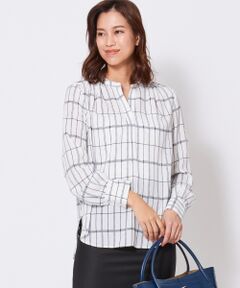 L size ONWARD(大きいサイズ) / エルサイズオンワード トップス | Comma Check PT ブラウス