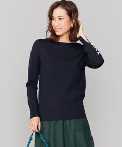 Wool Silk Mirano 袖パールニット