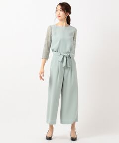 L size ONWARD(大きいサイズ) / エルサイズオンワード サロペット・オールインワン | 【2SET】レディワイドパンツ セットアップ