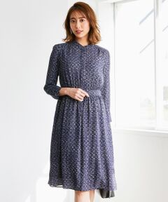 【洗える】ツイーディープリント ドレス