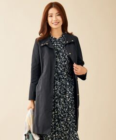 L size ONWARD(大きいサイズ) / エルサイズオンワード ステンカラーコート | 【洗える】ソフトメモリーグログラン スタンドカラーコート