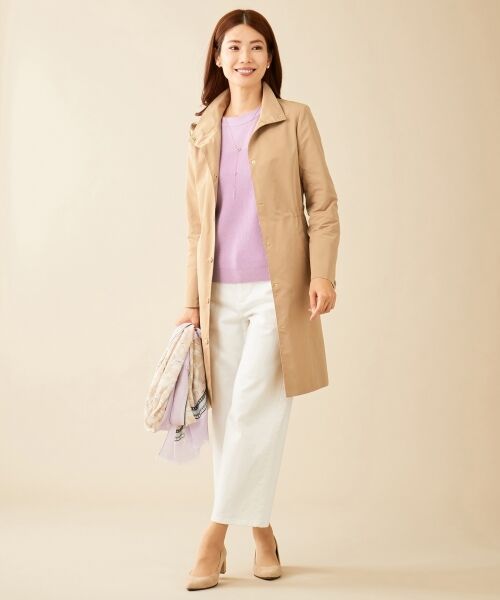 L size ONWARD(大きいサイズ) / エルサイズオンワード ステンカラーコート | 【洗える】ソフトメモリーグログラン スタンドカラーコート | 詳細1