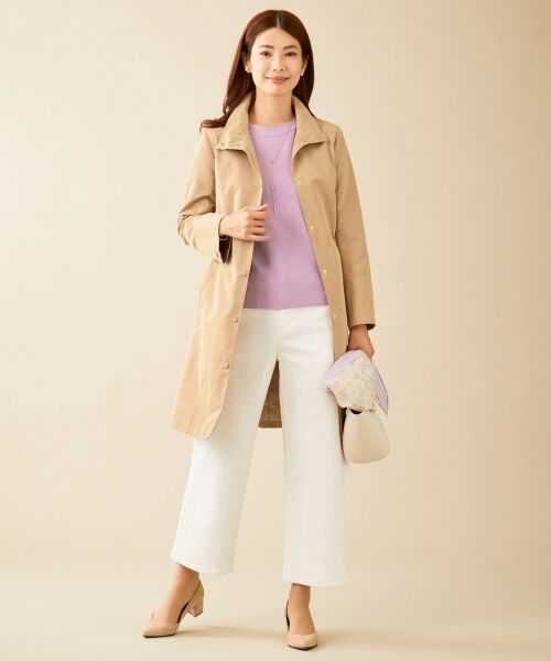 L size ONWARD(大きいサイズ) / エルサイズオンワード ステンカラーコート | 【洗える】ソフトメモリーグログラン スタンドカラーコート | 詳細2