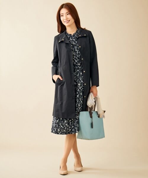 L size ONWARD(大きいサイズ) / エルサイズオンワード ステンカラーコート | 【洗える】ソフトメモリーグログラン スタンドカラーコート | 詳細15