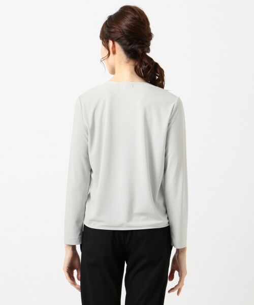 L size ONWARD(大きいサイズ) / エルサイズオンワード Tシャツ | Fabric Combi Jersey ドレープカットソー | 詳細2