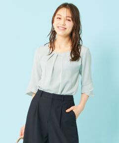 L size ONWARD(大きいサイズ) / エルサイズオンワード トップス | 【洗える】ラッフルフレアージョーゼット ブラウス