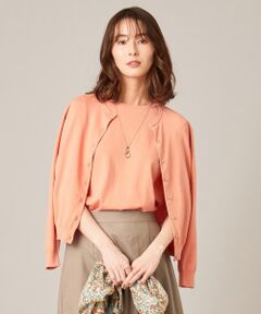 【洗える】KNIT BASIC SSクルーネック カーディガン