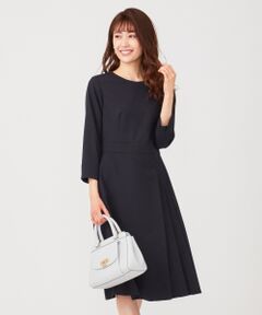 L size ONWARD(大きいサイズ) / エルサイズオンワード ミニ丈・ひざ丈ワンピース | バイカラーノーブル ワンピース